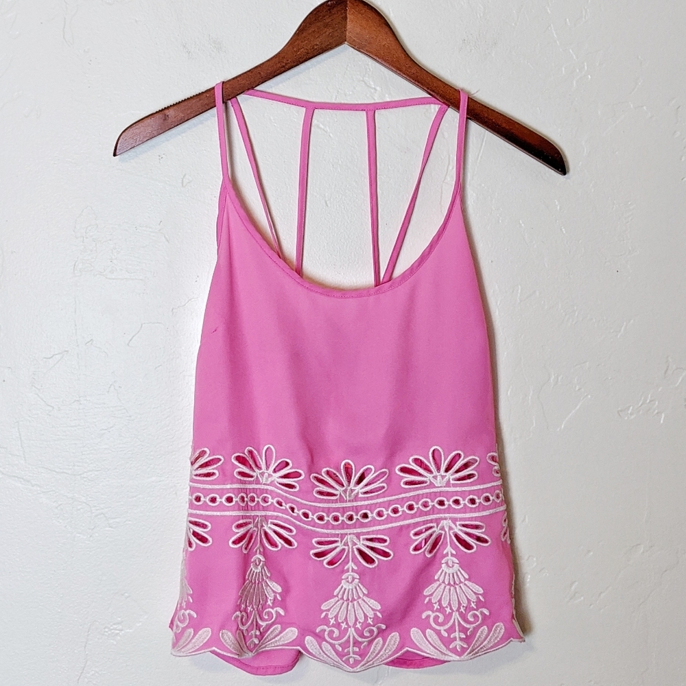 Lulumari Pink Embroidered Tank